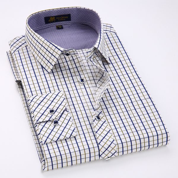 classic plaid shirt men's long sleeve dress shirts checkered casual business male regular formal clothing with chest pocket c1210, White;black
classic plaid shirt men's long sleeve dress shirts checkered casual business male regular formal clothing with chest pocket c1210, White;black
