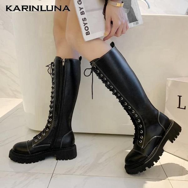 karin high qulity shoes women new trendy knee high boots waterproof round toe lace-up motorcycle women boots square heels, Black
karin high qulity shoes women new trendy knee high boots waterproof round toe lace-up motorcycle women boots square heels, Black