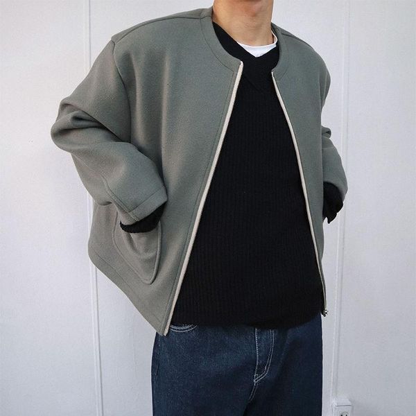 autumn winter short woolen coat men's slim fashion casual green woolen coat men korean zipper mens overcoat m, Black
autumn winter short woolen coat men's slim fashion casual green woolen coat men korean zipper mens overcoat m, Black