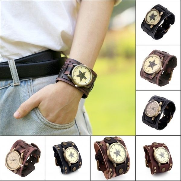 women and men vintage quartz watch leather bracelet watch personality wide wristwatch charm couple watches jewelry, Silver
women and men vintage quartz watch leather bracelet watch personality wide wristwatch charm couple watches jewelry, Silver