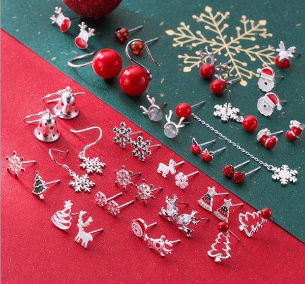 s925 sterling silver earrings stud versatile christmas jewelry in elk bell snowflak christmas tree and christmas boot, Golden;silver
s925 sterling silver earrings stud versatile christmas jewelry in elk bell snowflak christmas tree and christmas boot, Golden;silver