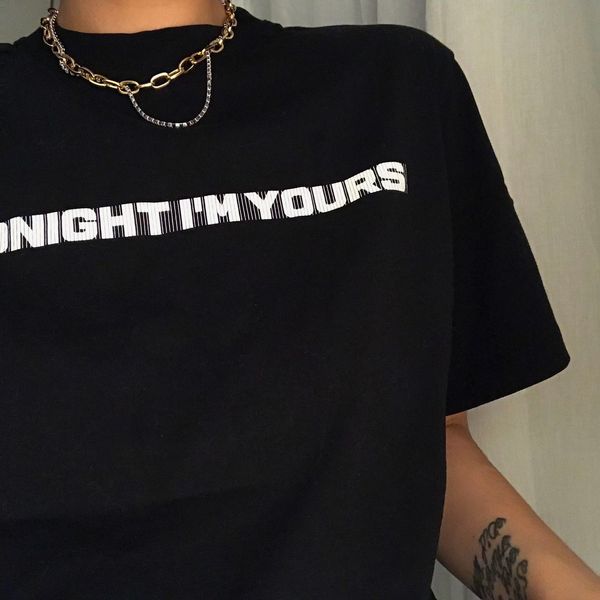 as the lael copeni blogger with the same basic printed letters black short-sleeved t-shirt, White
as the lael copeni blogger with the same basic printed letters black short-sleeved t-shirt, White