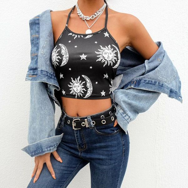 womens halter print straps moon sun print vest boho tank modern lady backless stretch bustier vest crop cami streetwear, White
womens halter print straps moon sun print vest boho tank modern lady backless stretch bustier vest crop cami streetwear, White