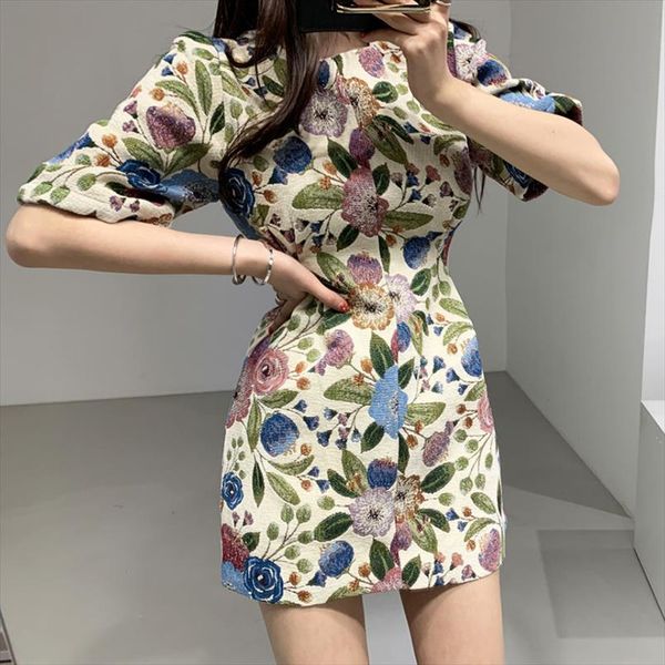 flower dress puff short sleeve linen mini summer spring party white vintage elegant red office korean blue vestido corto women, Black;gray
flower dress puff short sleeve linen mini summer spring party white vintage elegant red office korean blue vestido corto women, Black;gray
