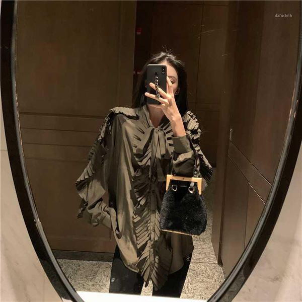gruiiceen 2020 spring autumn bow tie collar ladies blouses elegant korean pleated ruffle blouse loose shirt long1, White
gruiiceen 2020 spring autumn bow tie collar ladies blouses elegant korean pleated ruffle blouse loose shirt long1, White