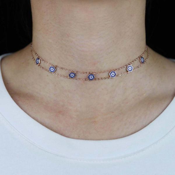 chains luxury layer chain choker necklace with rainbow cz paved eye charm short collar for women lady wedding party jewelry, Silver
chains luxury layer chain choker necklace with rainbow cz paved eye charm short collar for women lady wedding party jewelry, Silver