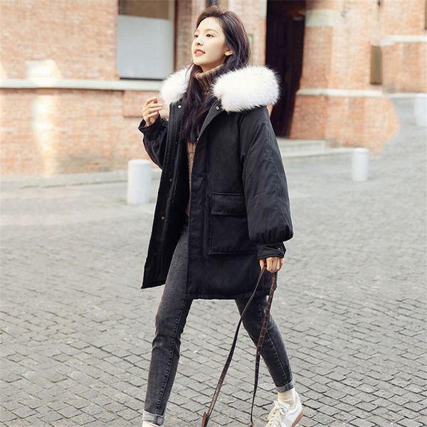 2021 new yellow female winter coat s-2xl plus size loose, thick fur collar with hood down, cotton jackets heat parkas feminine in10, Black
2021 new yellow female winter coat s-2xl plus size loose, thick fur collar with hood down, cotton jackets heat parkas feminine in10, Black