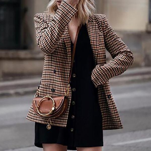 puwd vintage mulher xadrez terno blazer 2020 moda senhoras outono casual elegante jaqueta femal duplo breasted casaco, White;black
puwd vintage mulher xadrez terno blazer 2020 moda senhoras outono casual elegante jaqueta femal duplo breasted casaco, White;black