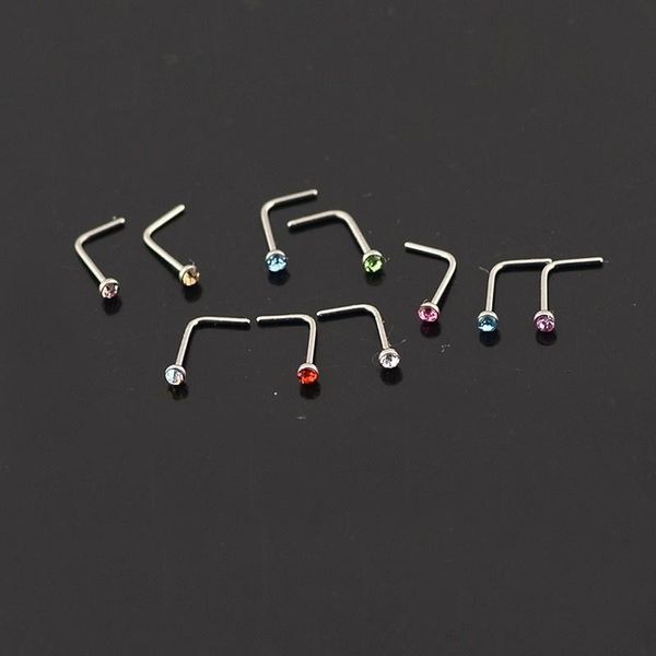 5pcs stainless steel l bend nose lip ear septum stud ring crystal rhinestone body piercing jewelry color random send q bbytfj, Silver
5pcs stainless steel l bend nose lip ear septum stud ring crystal rhinestone body piercing jewelry color random send q bbytfj, Silver