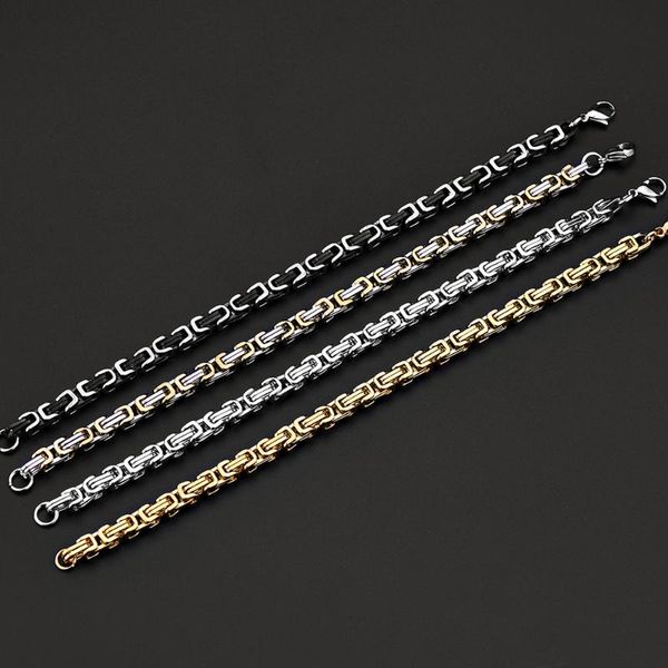 5mm 316l titanium steel gold color emperor chain bracelet & bangles fashion men's party jewelry christmas gifts, Black
5mm 316l titanium steel gold color emperor chain bracelet & bangles fashion men's party jewelry christmas gifts, Black