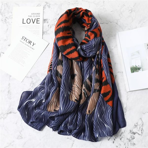 scarves design tiger pattern scarf women autumn winter shawl lady wraps neck hijab headband warm bufanda 2021, Blue;gray
scarves design tiger pattern scarf women autumn winter shawl lady wraps neck hijab headband warm bufanda 2021, Blue;gray