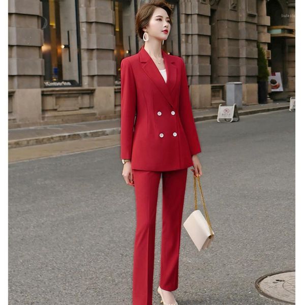 2020 new spring and autumn high-quality red professional women's pants suit feminine fashion jacket casual trousers two-piece1, White;black
2020 new spring and autumn high-quality red professional women's pants suit feminine fashion jacket casual trousers two-piece1, White;black