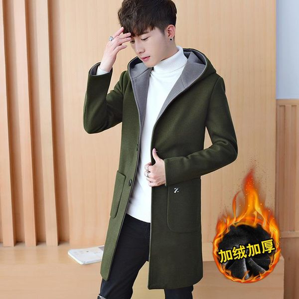 men's wool & blends season the add woolen cloth coat han edition cultivate morality man with thick long windbreaker, Black
men's wool & blends season the add woolen cloth coat han edition cultivate morality man with thick long windbreaker, Black