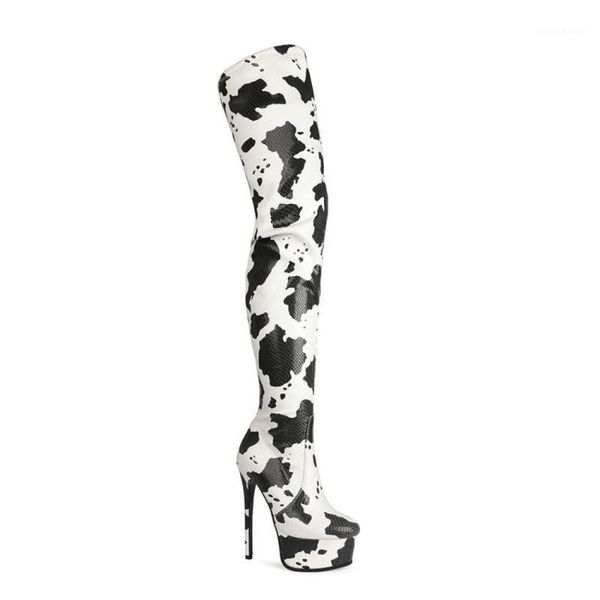 boots us4-11 women over the knee cow colors stretchy printed stilettos high 15cm heel platform shoes warm winter plus size1, Black 
boots us4-11 women over the knee cow colors stretchy printed stilettos high 15cm heel platform shoes warm winter plus size1, Black