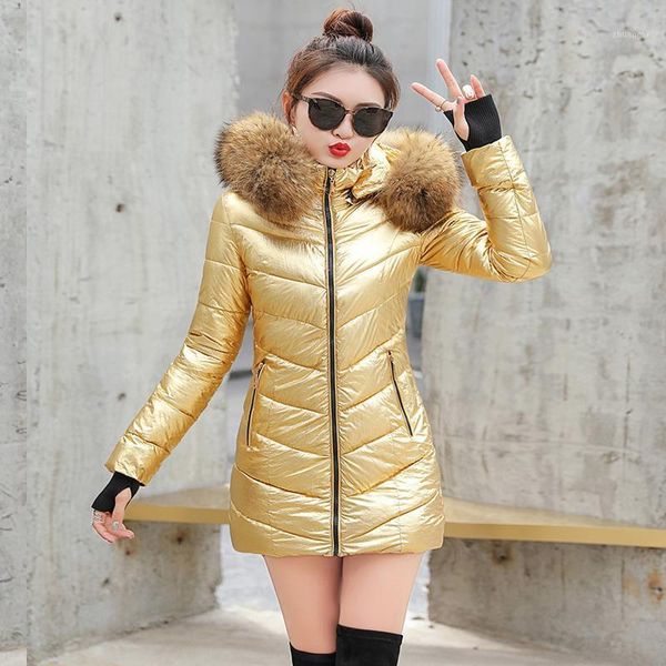 women winter coat glossy female jackets thick warm parkas large fur slim snow wear coats women's jacket 2021 autumn1, Black
women winter coat glossy female jackets thick warm parkas large fur slim snow wear coats women's jacket 2021 autumn1, Black