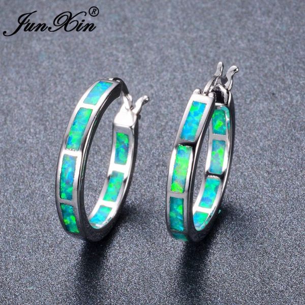 junxin luxury female round circle hoop earrings fashion big green/blue/white opal earrings for women bride cute wedding jewelry, Golden;silver
junxin luxury female round circle hoop earrings fashion big green/blue/white opal earrings for women bride cute wedding jewelry, Golden;silver