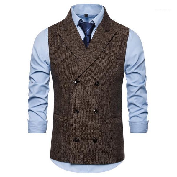 mens double breasted brown suit vest brand casual solid color business sleeveless waistcoat gentlemen chalecos para hombre1, Black;white
mens double breasted brown suit vest brand casual solid color business sleeveless waistcoat gentlemen chalecos para hombre1, Black;white