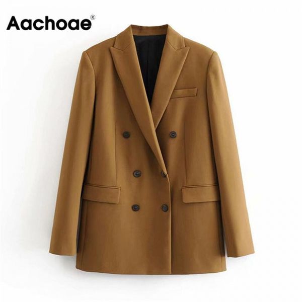 aachoae women elegant long sleeve double breasted blazer jacket casual solid female chic lady office suit blazer outwear coat lj200907, White;black
aachoae women elegant long sleeve double breasted blazer jacket casual solid female chic lady office suit blazer outwear coat lj200907, White;black