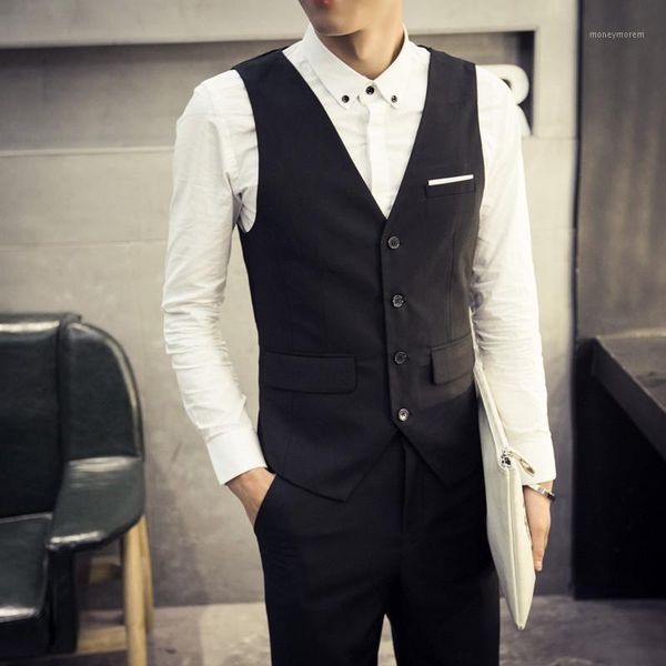 waistcoat men real chaleco hombre 2017 new korean slim men's suits vest business casual suit british fashion tide, Black;white
waistcoat men real chaleco hombre 2017 new korean slim men's suits vest business casual suit british fashion tide, Black;white