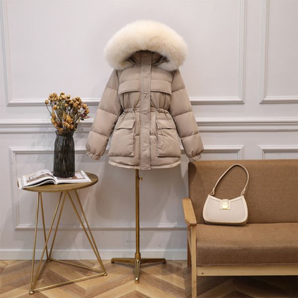 fitaylor winter white duck down jacket women large real fur collar hooded parkas short design slim warm overcoat c1204, Black
fitaylor winter white duck down jacket women large real fur collar hooded parkas short design slim warm overcoat c1204, Black