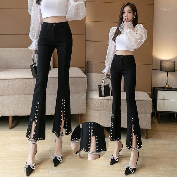 2020 high-waist autumn new korean women's super stretch heavy beaded slim micro-flared pants fashionable women's pants1, Black;white
2020 high-waist autumn new korean women's super stretch heavy beaded slim micro-flared pants fashionable women's pants1, Black;white