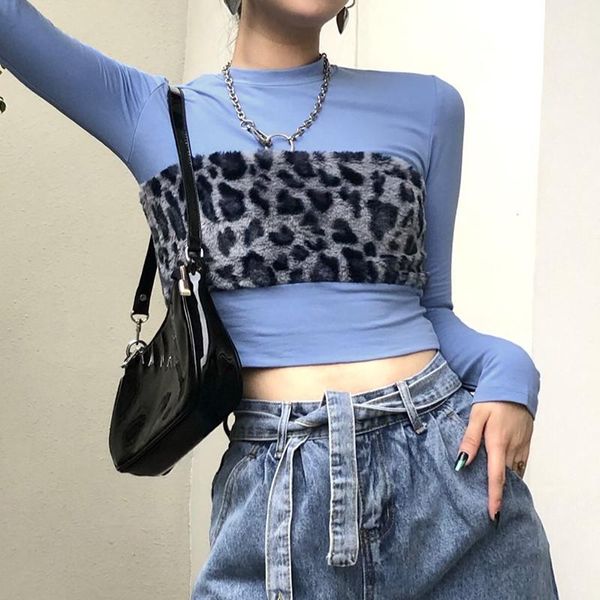 leopard print patchwork t-shirt club streetwear 2021 women plush o-neck long sleeve bodycon slim t-shirt 2 color, White
leopard print patchwork t-shirt club streetwear 2021 women plush o-neck long sleeve bodycon slim t-shirt 2 color, White