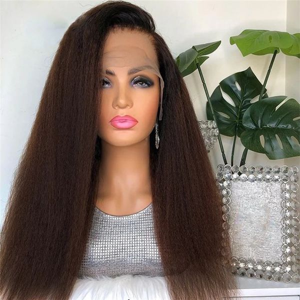 kinky straight 180 density dark brown color yaki lace front wig for black women with baby hair synthetic heat resisitant glueless, Black;brown
kinky straight 180 density dark brown color yaki lace front wig for black women with baby hair synthetic heat resisitant glueless, Black;brown
