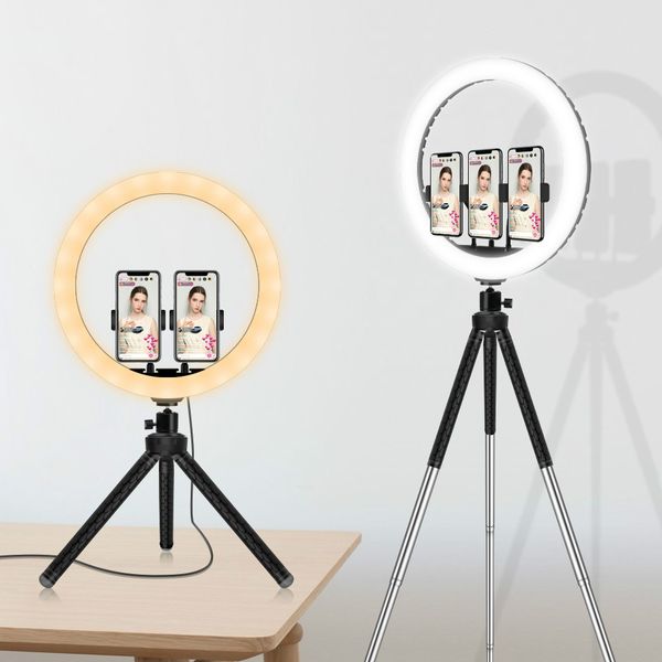 portable selfie ring light with stand led desk ringlight with tall tripod and phone holders for makeup p video lighting
portable selfie ring light with stand led desk ringlight with tall tripod and phone holders for makeup p video lighting