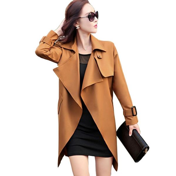 spring autumn women trench coat windbreaker british style large lapel belt female fashion slim midi pattern streetwear w348, Tan;black
spring autumn women trench coat windbreaker british style large lapel belt female fashion slim midi pattern streetwear w348, Tan;black