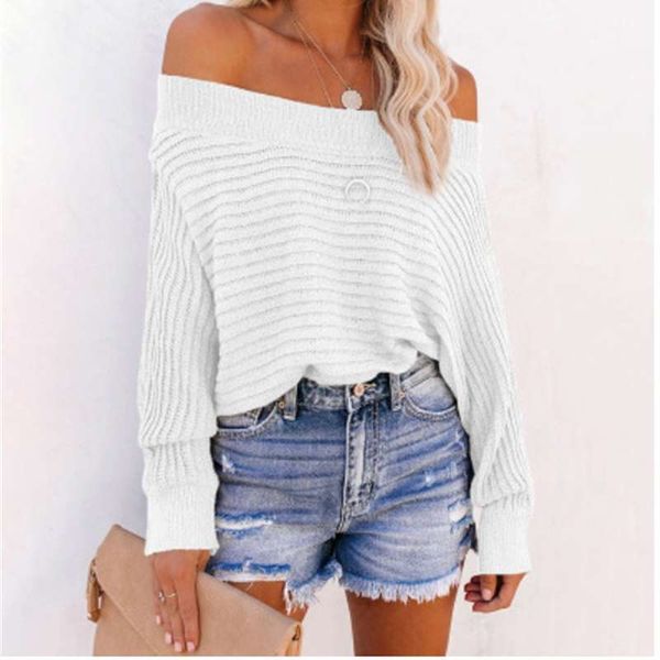 autumn 2020 new women's sweater women pit stripe bat sleeve off shoulder t-shirt, White;black
autumn 2020 new women's sweater women pit stripe bat sleeve off shoulder t-shirt, White;black