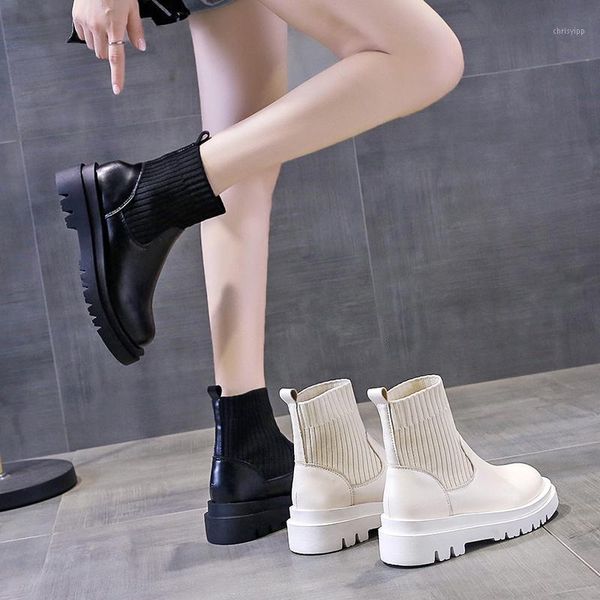 dropshipping women knit sock boots black leather ankle boots for women autumn winter slip on platform booties zapatos de mujer1
dropshipping women knit sock boots black leather ankle boots for women autumn winter slip on platform booties zapatos de mujer1