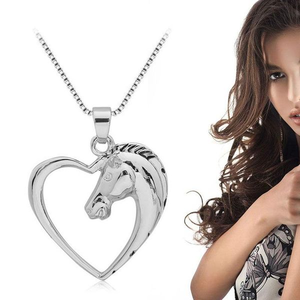 pendant necklaces fashion horse necklace plated white heart shaped for boys girls j55, Silver
pendant necklaces fashion horse necklace plated white heart shaped for boys girls j55, Silver