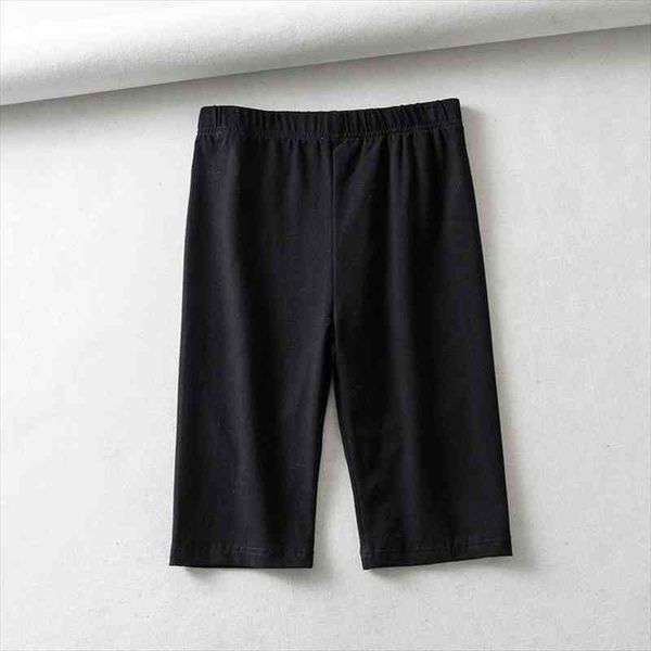 women cotton high waist elastic pure color slim knee-length bike shorts female, White;black
women cotton high waist elastic pure color slim knee-length bike shorts female, White;black