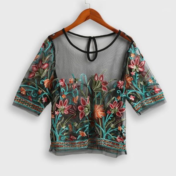 women see through blouse transparent mesh floral embroidered half sleeves sheer 3xl 5xl plus size shirts female tunic black1, White
women see through blouse transparent mesh floral embroidered half sleeves sheer 3xl 5xl plus size shirts female tunic black1, White