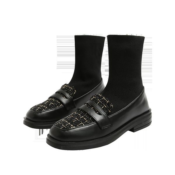 2021 new casual fashion martin women's boots socks 25p0, Black