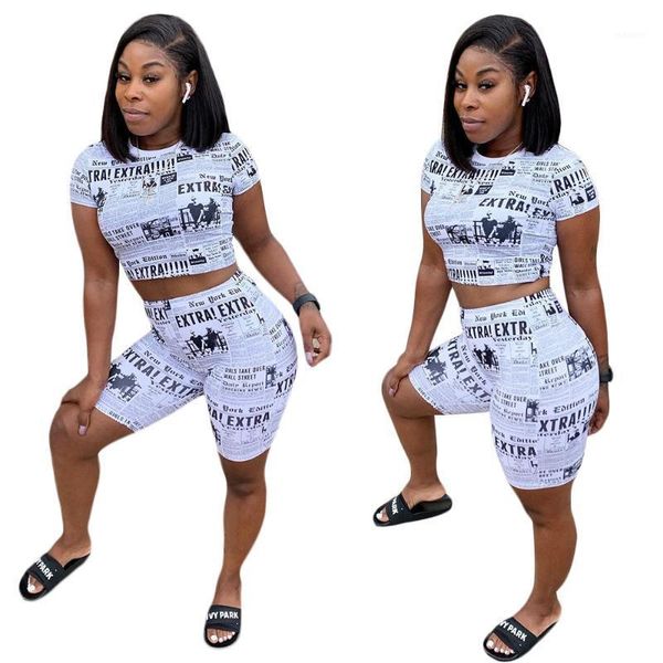 2019 women summer fashion newspaper letter t-shirt & shorts suit fashion sporty two piece set tracksuit casual outfit s36231, White
2019 women summer fashion newspaper letter t-shirt & shorts suit fashion sporty two piece set tracksuit casual outfit s36231, White
