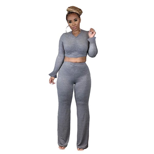 k9706 cross-border popular suit european and american solid color long sleeve bell-bottom pants pleating home two-piece set for women, Black;white
k9706 cross-border popular suit european and american solid color long sleeve bell-bottom pants pleating home two-piece set for women, Black;white