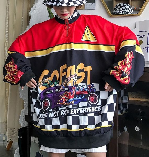 new 2020 autumn women ladies racing car harajuku streetwear bomber jackte windbreaker punk boyfriend loose korean overcoat, Black;brown
new 2020 autumn women ladies racing car harajuku streetwear bomber jackte windbreaker punk boyfriend loose korean overcoat, Black;brown