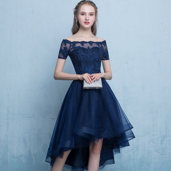 robe de soiree navy blue lace up vestido de festa evening dress with appliques short front long back party dresses prom dresses, Black;red
robe de soiree navy blue lace up vestido de festa evening dress with appliques short front long back party dresses prom dresses, Black;red
