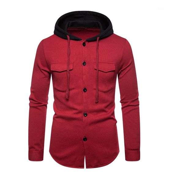 single breasted homme outerwears with pockets spring mens panelled jackets hooded contrast color casual male coats long sleeve, Black;brown
single breasted homme outerwears with pockets spring mens panelled jackets hooded contrast color casual male coats long sleeve, Black;brown