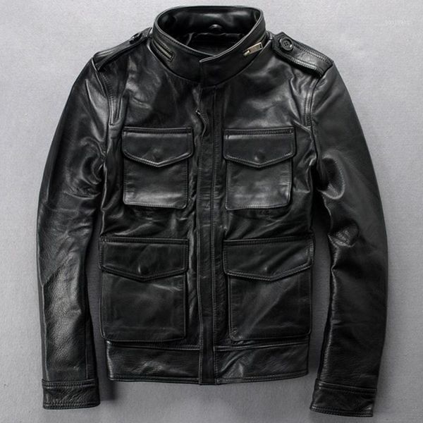 m65 genuine fashion leather black real cowskin slim fit motorcycle men men's casual biker jacket with pockets1
m65 genuine fashion leather black real cowskin slim fit motorcycle men men's casual biker jacket with pockets1