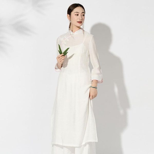 woman vintage oriental chinese dress thin linen cotton outwear asian vietnem ao dai solid full sleeve mori girl clothing1, Red
woman vintage oriental chinese dress thin linen cotton outwear asian vietnem ao dai solid full sleeve mori girl clothing1, Red