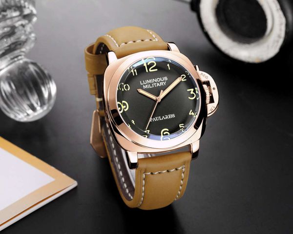 classic leather paulareis mechanical full men's luminous automatic watch, Slivery;brown
classic leather paulareis mechanical full men's luminous automatic watch, Slivery;brown