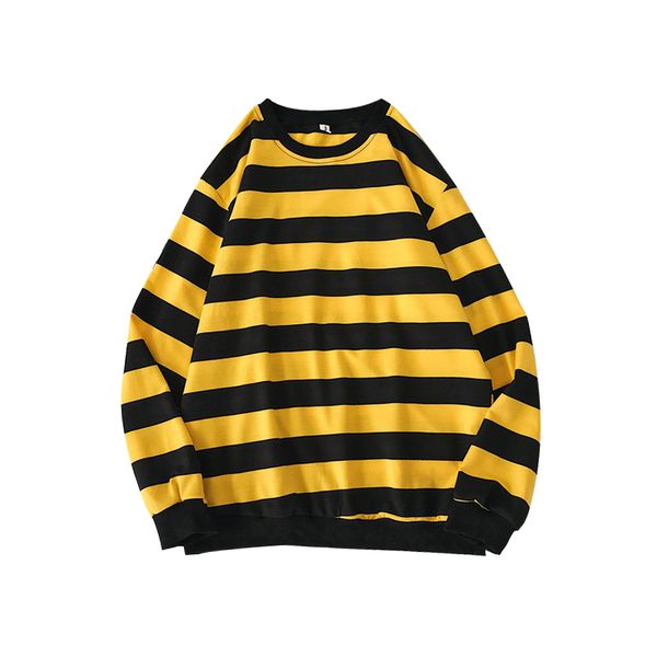 2021 new men's classic wool jersey striped sweatshirt streetwear hip rainbow-iris nightgown sweater male ixp3, White;black
2021 new men's classic wool jersey striped sweatshirt streetwear hip rainbow-iris nightgown sweater male ixp3, White;black