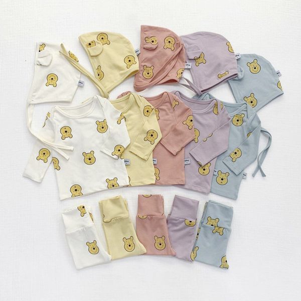 2021 new boys girls cute bear print clothes outfits set long sleeve +pants+hat 3pcs autumn winter baby veet warm clothing suit i77v, White 
2021 new boys girls cute bear print clothes outfits set long sleeve +pants+hat 3pcs autumn winter baby veet warm clothing suit i77v, White