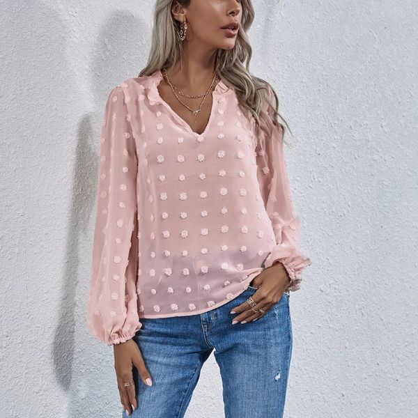black red green polka dot see through shirt women 2021 spring long sleeve v neck ladies casual mesh blouse transparent, White
black red green polka dot see through shirt women 2021 spring long sleeve v neck ladies casual mesh blouse transparent, White