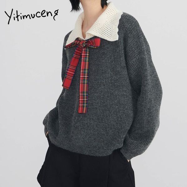 yitimuceng plaid bow sweater women fall 2020 winter clothes long sleeve korean knit japanese fashion pullovers red gray new, White;black
yitimuceng plaid bow sweater women fall 2020 winter clothes long sleeve korean knit japanese fashion pullovers red gray new, White;black