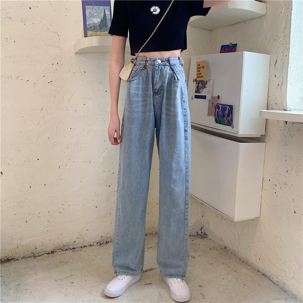 women jeans straight pachwork pocket wide-leg women's jeans denim high waist harajuku female overalls streetwear pants, Blue
women jeans straight pachwork pocket wide-leg women's jeans denim high waist harajuku female overalls streetwear pants, Blue