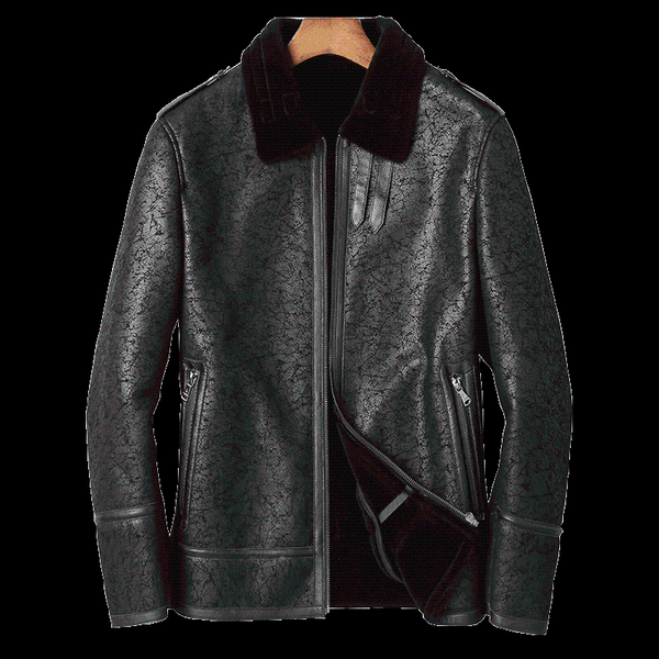 men's leather & faux dk 2021 winter fur coat men real sheepskin and two layers clothing thick warm jacket, Black
men's leather & faux dk 2021 winter fur coat men real sheepskin and two layers clothing thick warm jacket, Black
