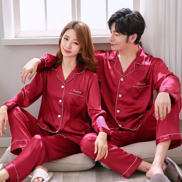 spring and autumn silk couple comfortable breathable pajamas women and gay style ice silk long sleeve homewear new products hot, Black;brown
spring and autumn silk couple comfortable breathable pajamas women and gay style ice silk long sleeve homewear new products hot, Black;brown